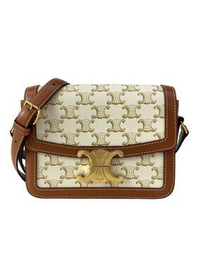 Celine Shoulder Bag Teen Triomphe Ivory Beige Brown